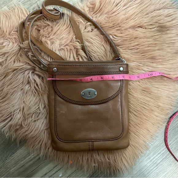 Fossil Brown Genuine Leather Crossbody Bag - Picture 8 of 9